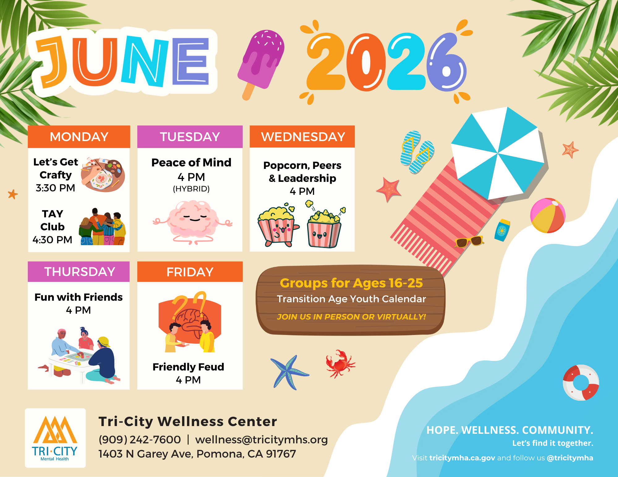 Download the TAY Group Calendar in PDF format