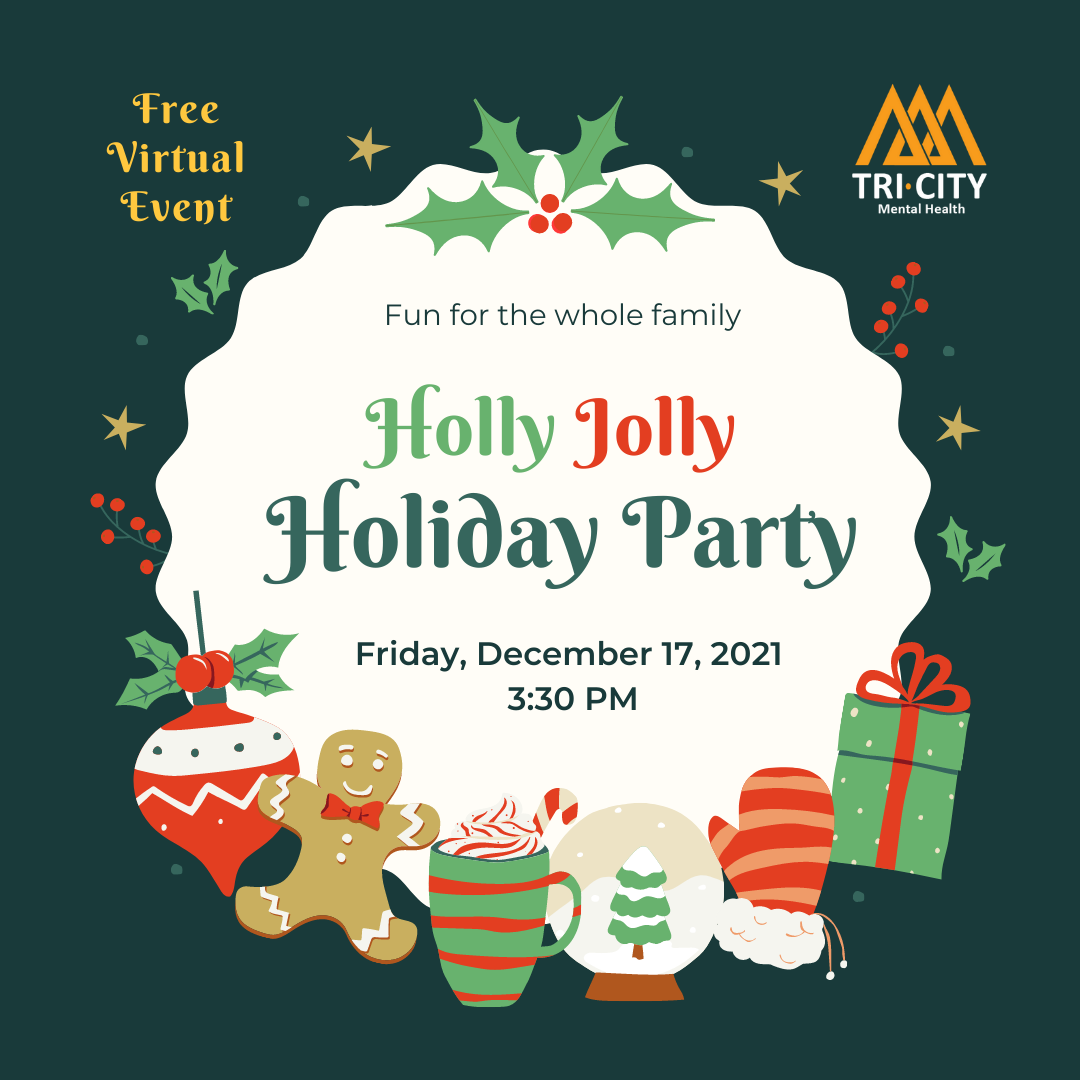 Free virtual event! Holly Jolly Holiday Party Friday December 17, 2021 at 3:30 pm