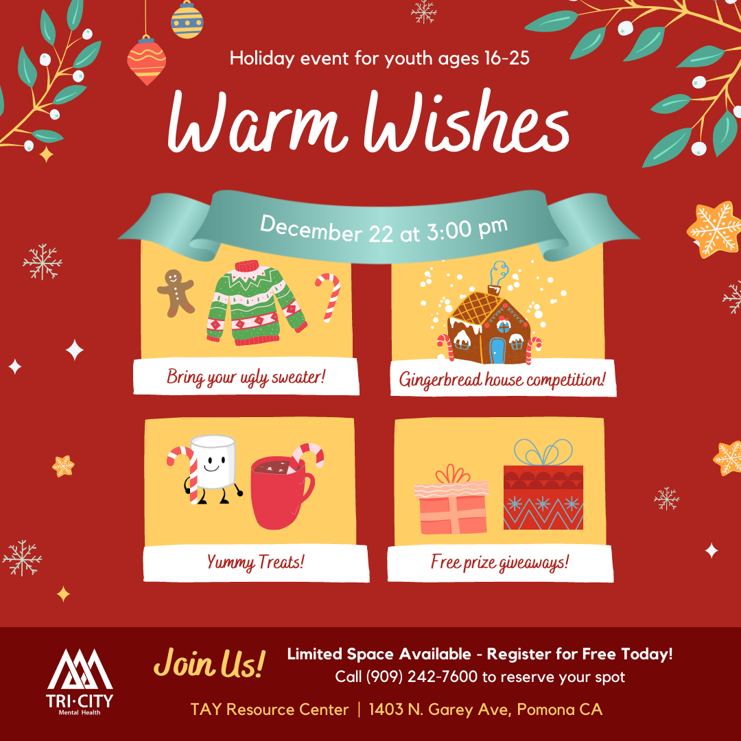 Warm Wishes Holiday Event for Ages 16-25 on December 22 at 3pm
