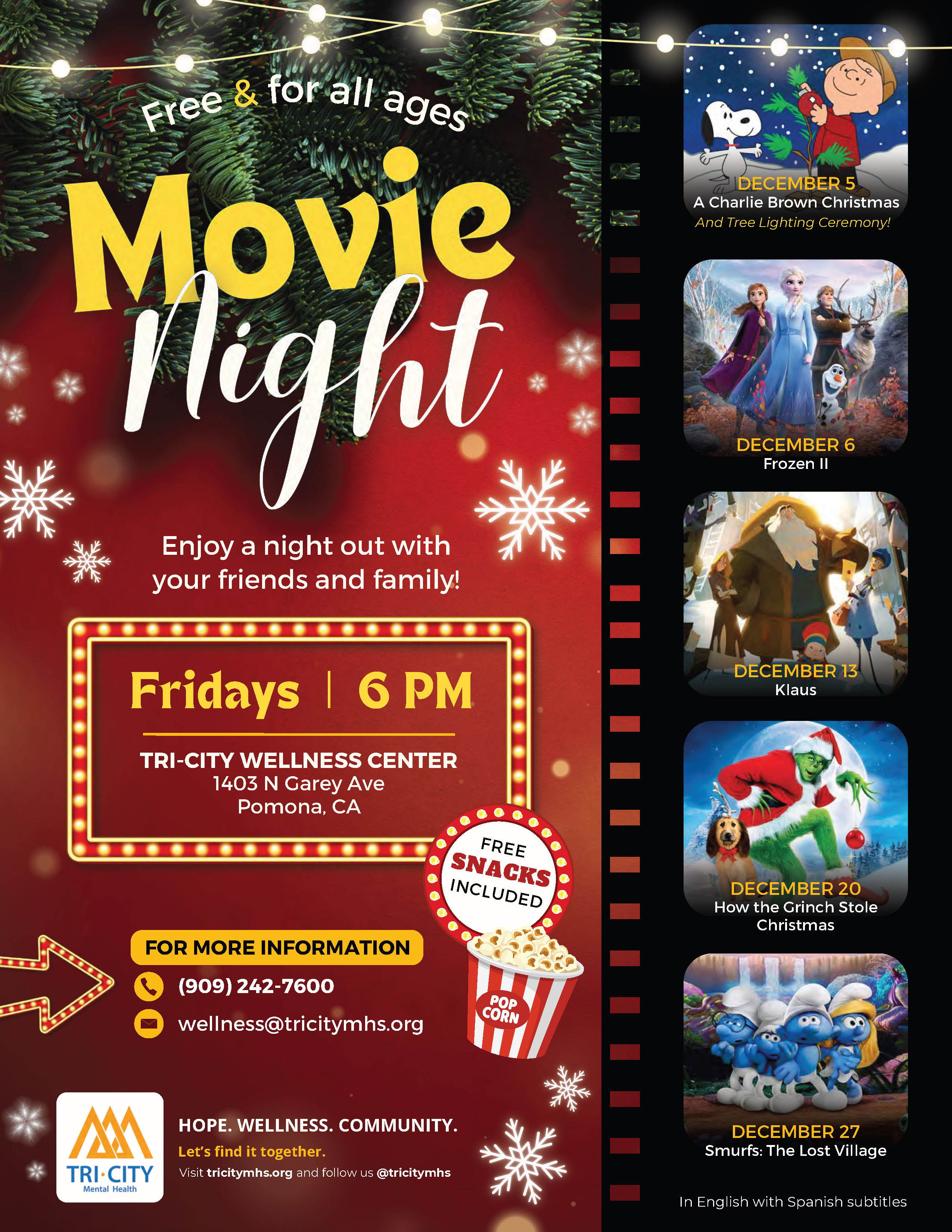 October 2024 Family Movie Nights Flyer